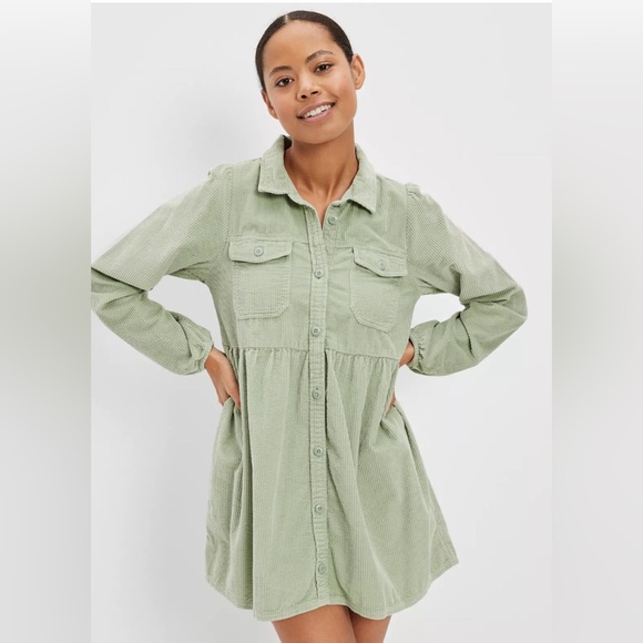 AE Corduroy Popover Mini Dress - Picture 1 of 3